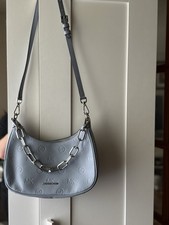 MICHAEL KORS CORA LARGE POCHETTE SHOULDER CROSSBODY BAG EMBOSSED MK PALE BLUE