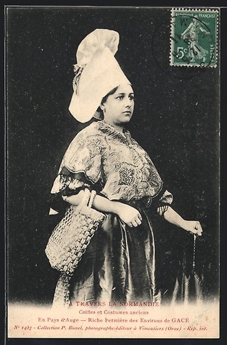 Cpa auge normandie - cpa, coiffes
