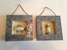 lot de 2 magnifiques cadres déco tableaux  SALLE DE BAINS décoration mer bateau 