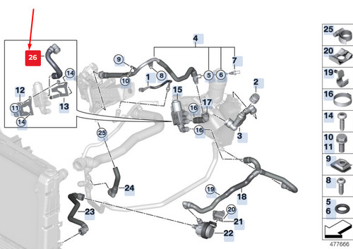 Bmw f25 tuyau soupape - f25,