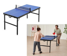 Table de Ping-Pong Pliable Filet + 2 Raquettes Tennis de Table Compact Sport