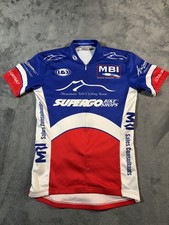 Louis Garneau Mountain Velo Cycling Team Jersey Mens Small Blue Red Supergo Bike