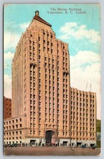 Vancouver British Columbia Art Deco Marine Building Postcard BC Posted 1995