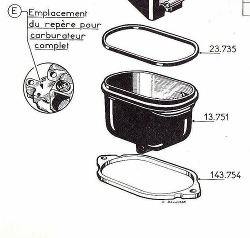 Joint cuve carburateur - cuve, solex
