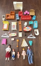 Set  Lundby Dollhouse Dolls Vintage Original Bendable
