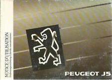 Peugeot J5 Operating Instructions 1991 Notice of Use Maintenance Booklet BA
