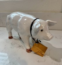 BAVENT NORMANDY FAIENCE MID CENTURY FRENCH GLAZED CERAMIC PIG GLASS EYES LARGE