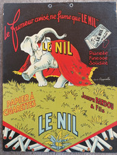 LARGE ADVERTISING CARD LE NILE ELEPHANT CAPPIELLO TOBACCO CIGARETTE PAPER