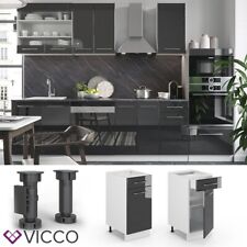 Meuble sous-plan 40 cm Meuble de cuisine Fame-Line blanc anthracite VICCO