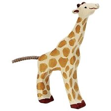 Holztiger 80157 Girafe Petit Nourriture 15 CM Figurines en Bois Série Faune