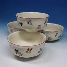 Villeroy & Boch China - Petite Fleur - 4 Soup or Cereal Bowls - 4½ inches