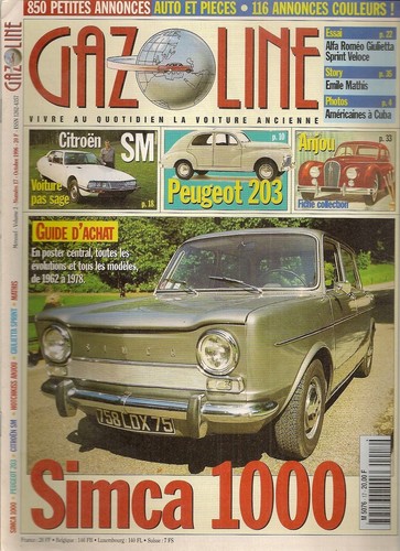 Gazoline simca 1000 peugeot - gazoline,