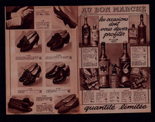 PARIS (VII°) AU BON MARCHE / Tract WINES PERFUMES FOOD SHOES in 1937
