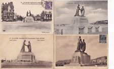 Lot of 4 old postcards postcards LE HAVRE SEINE-MAR Belgian monument