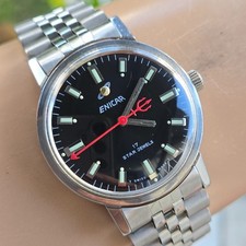 Vintage ENICAR men's manual wind watch Poseidon Trident Second Hand 1970s