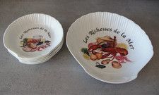 Service à crustacés / poissons en porcelaine de sologne Limoges France
