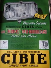 CIBIE fog headlight advertising paper FRANCE ILLUSTRATION AUTO 1954 collar