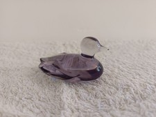 Petit canard violet — Baccarat France — Cristal signé — 6 cm tor