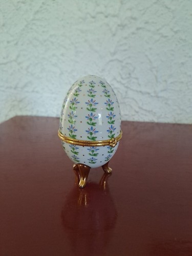 Oeuf porcelaine pilulier - porcelaine,