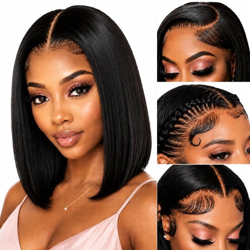 Perruque bob cheveux humains - cheveux,