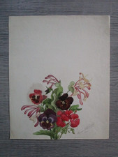 Aquarelle ancienne -  bouquet