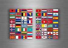 Set 64x sticker european europe flag scrapbooking country collection stamp 1,5cm