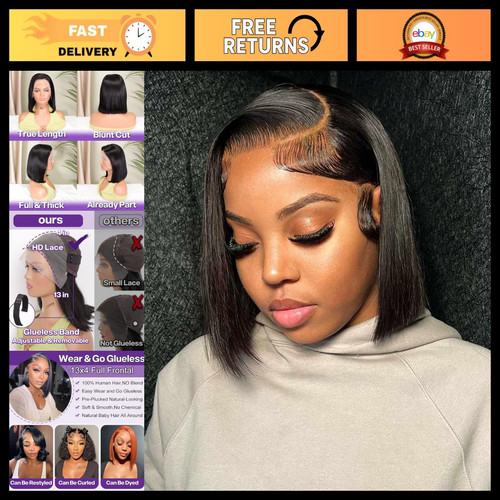 Short straight lace - straight, front