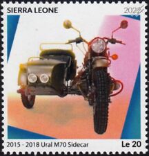 2015-2018 URAL M70 Motorcycle & Sidecar Motorbike Stamp (2022 Sierra Leone)