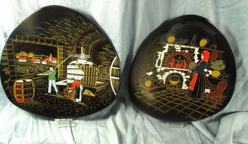 Assiettes fond noir - à, en