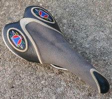 Fuji Embroidered Titanium Saddle Rails Velo Seat No Slip Vintage Road Bike Suede