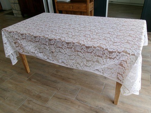 Nappe blanche dentelle 240 - nappe,