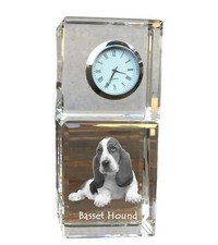 Basset Hound - Kristalluhr