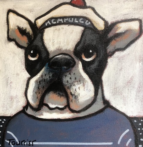 Tableau portrait chien marin - tableau,
