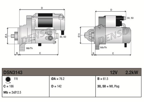 Denso démarreur pour - , vw