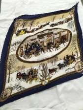 Écharpe plissée Hermès Carré 90 Bull & Mouth Western Co noire Hermes Carré #B...