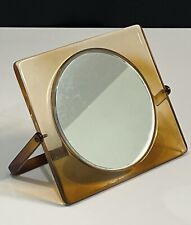 Miroir Pivotant Plastique ambrée Annee 1970 miroir à poser