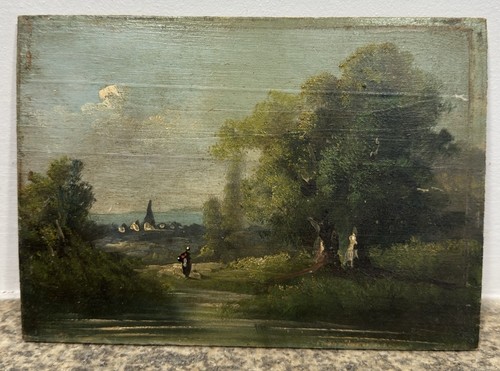 Huile sur panneau paysage - huile,