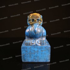 4'' China Lapis Lazuli Carved Dragon Loong Inscription Statue Seal Stamp Signet