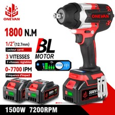 clé à choc haute puissance boulonneuse impact 1800N.m sans fil + 2 batteries