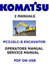 Komatsu PC210LC-8 Hydraulic Excavator Owners Service Shop Operators Manual PDF