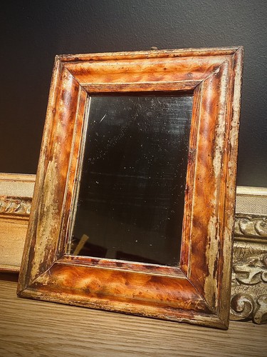 Ancien petit miroir - petit, bois