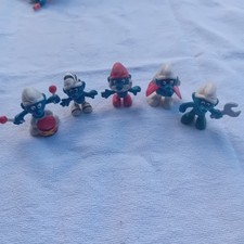 lot A 5 original vintage PEYO SCHLEICH smurf figures