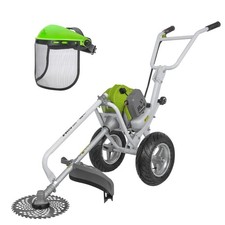 Débroussailleuse thermique 52cm³ à roues Lame Ø 255 mm Casque de sécurité VITO