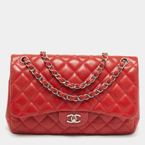 Sac cuir matelassé rouge - cuir,