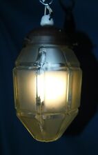 OLD CEILING LIGHT CHANDELIER ART DECO SKYSCRAPER FROSTED GLASS .H 22cm. WORKS