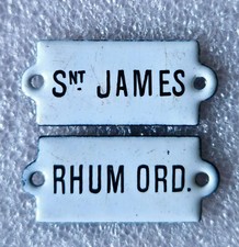 ST JAMES & Ordinary Rum Enamel Plate for Craft Furniture 3.7x1.5cm