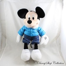 Peluche Mickey DISNEY STORE 2011 manteau bleu jean et patins Noël 45 cm (VI)
