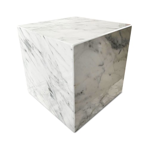 Cubo sculpté marbre blanc - cubo, en