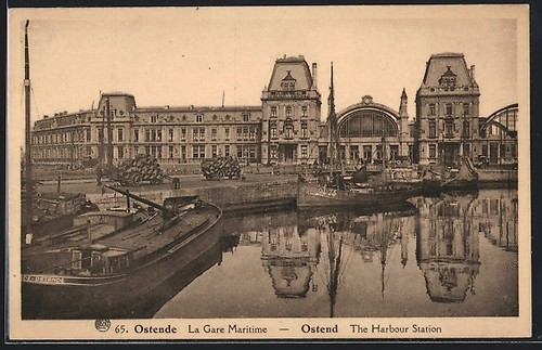 Cpa ostende gare maritime - ostende,,