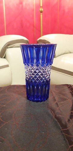 Vase cristal bleu - cristal, cobalt